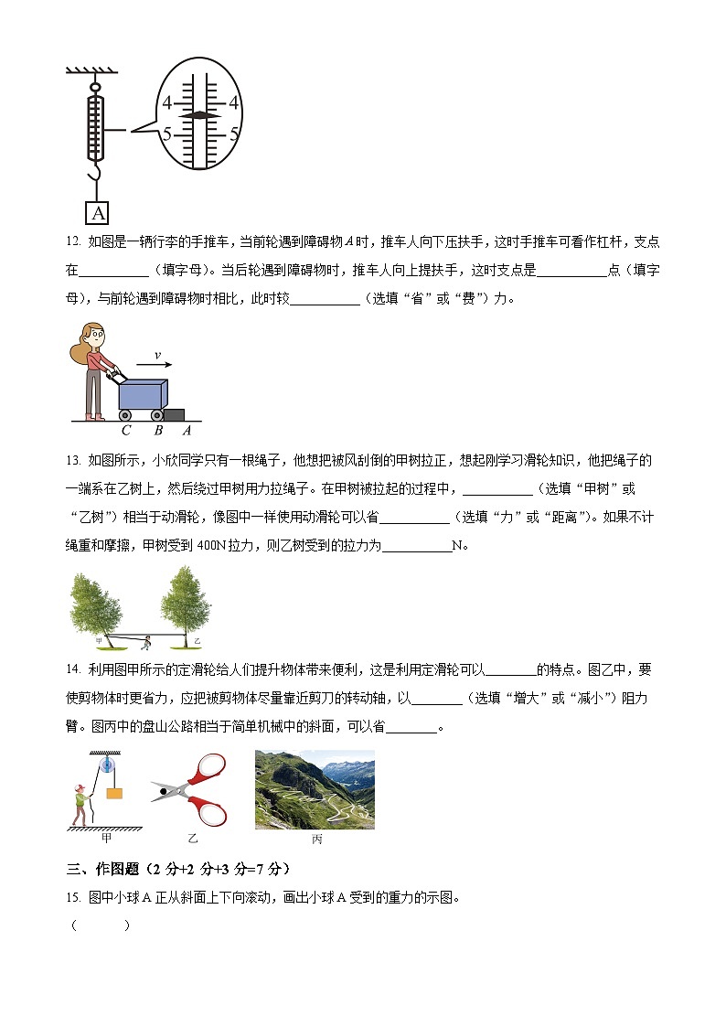 广东省惠州市惠阳高级中学2023-2024学年八年级物理下学期3月月考卷（原卷版）第3页