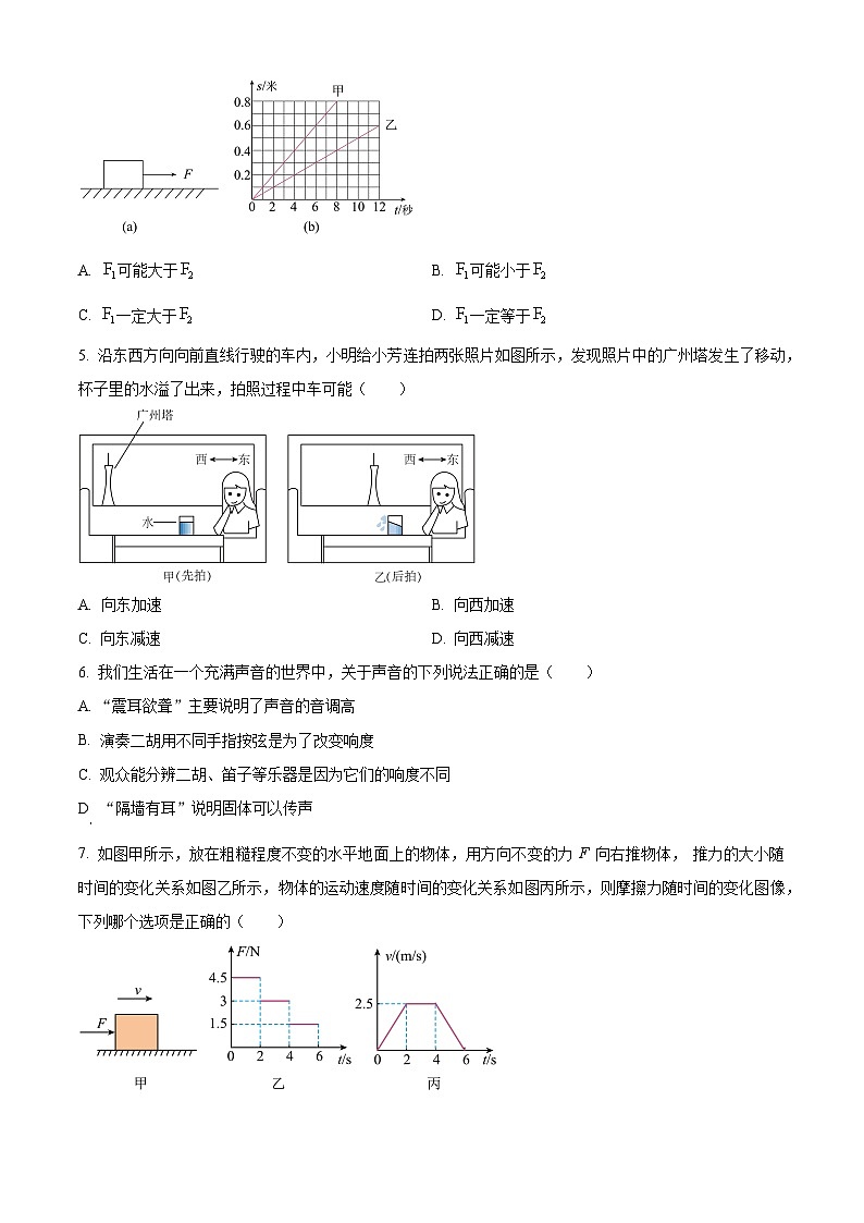 广东省揭阳市惠来县第一中学2023-2024学年八年级下学期3月月考物理试题（原卷版）第2页