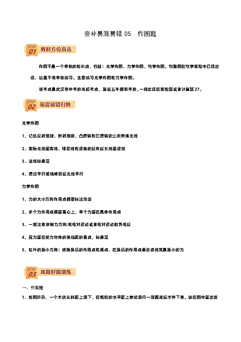 查补易混易错点05  作图中考物理三轮冲刺过关01