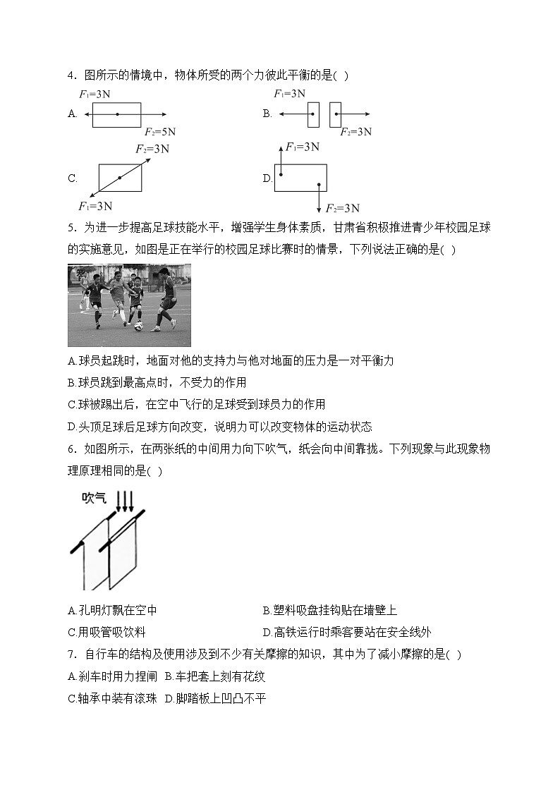 云南省昭通市绥江县2022-2023学年八年级下学期期中物理试卷(含答案)第2页