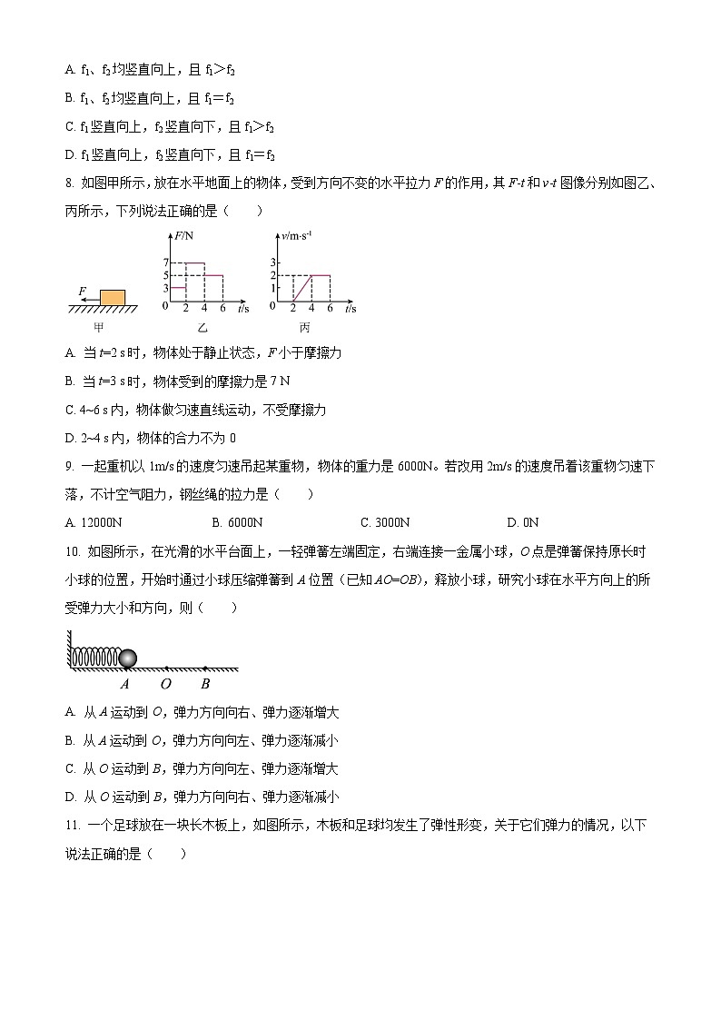 四川省南充市阆中中学2023-2024学年八年级下学期3月月考物理试题（原卷版）第2页