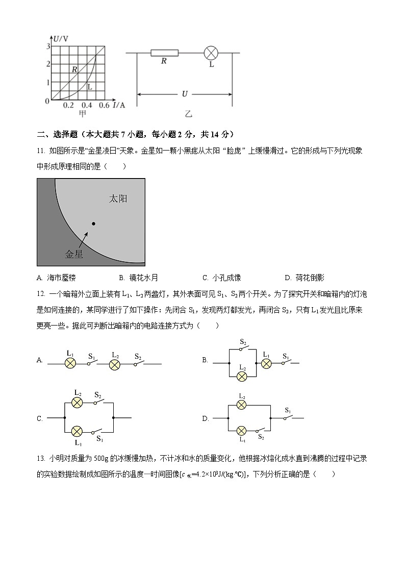2024年安徽省合肥市九年级物理学业水平考试模拟试题（原卷版）第3页