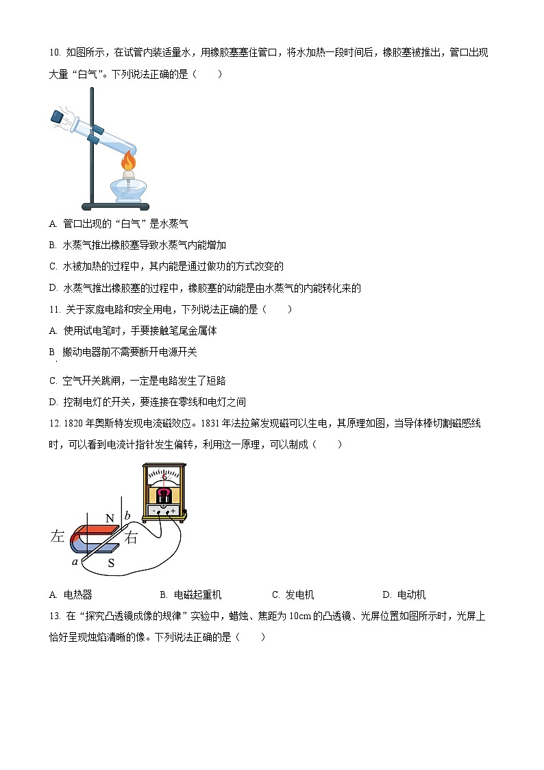 2024年河南省洛阳市伊川县中考物理一模试卷（原卷版）第3页