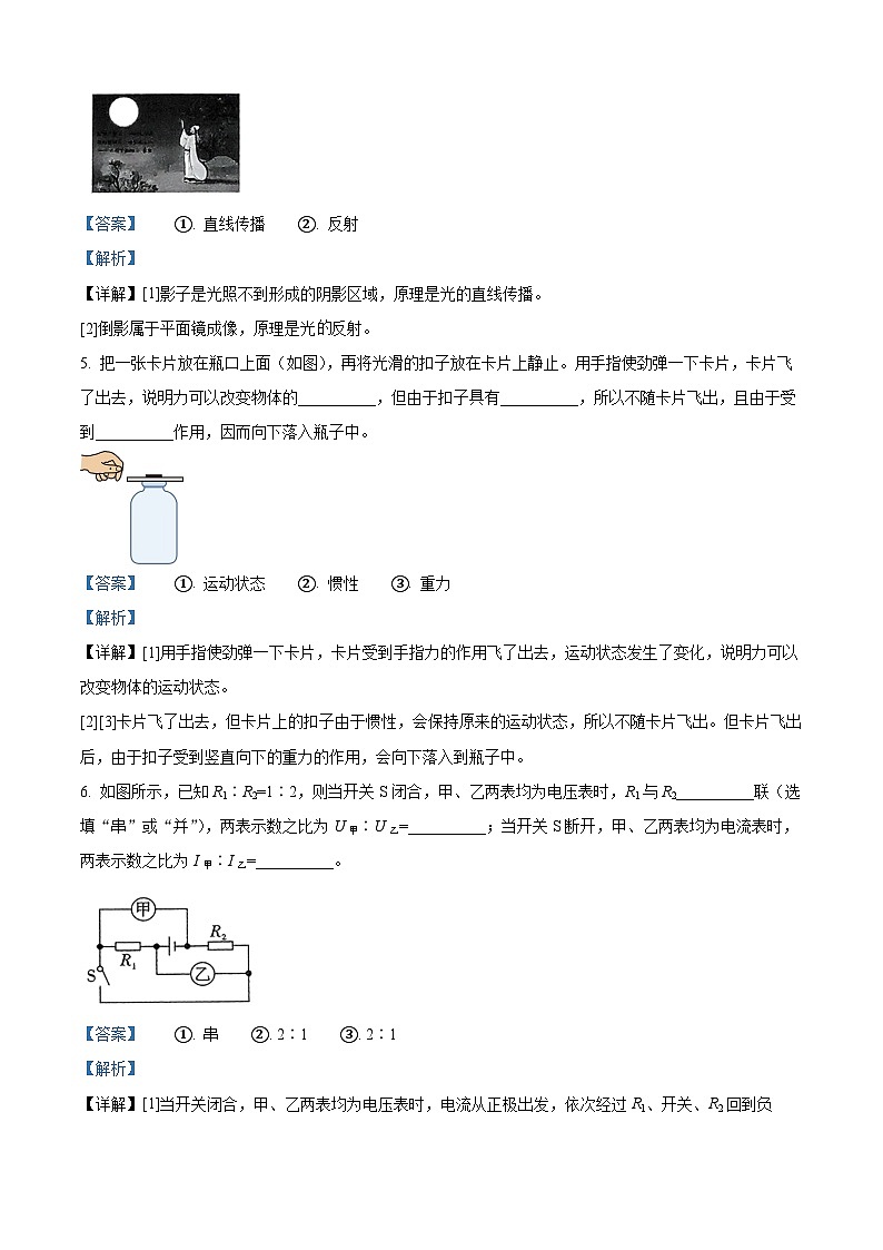 2024年河南省周口市沈丘县多校联考中考一模物理试题（原卷版+解析版）02
