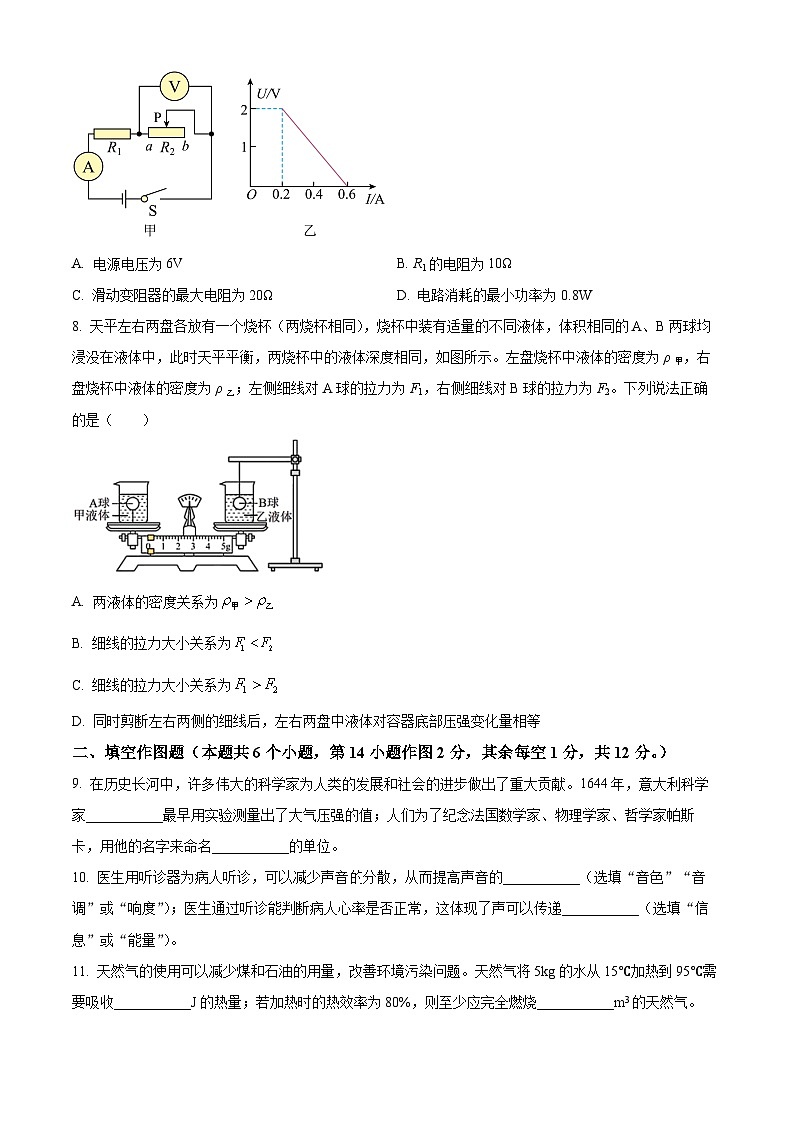 2024年重庆市育才中学教育集团中考一诊测试物理试卷（原卷版）第3页