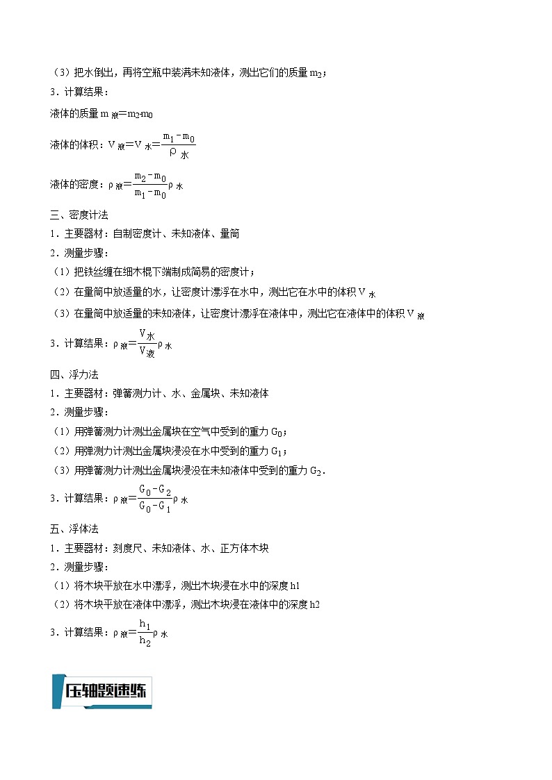 压轴题05 浮力与测密度、其他物理实验-最新中考物理压轴题专项训练（全国通用）03