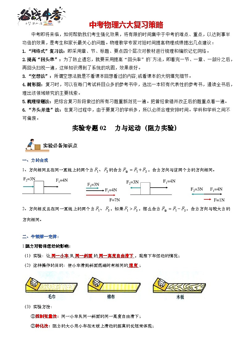 专题02力与运动摩擦力（解析版） 第1页