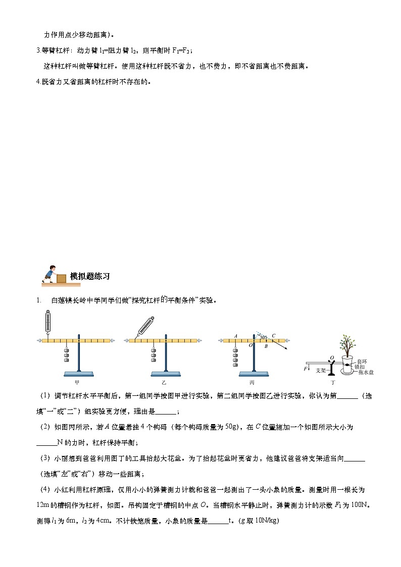 专题05杠杆实验题（原卷版）第3页
