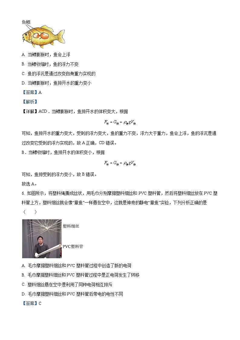 2024年湖南省长沙市青竹湖湘一外国语学校中考物理一模试卷（原卷版+解析版）03