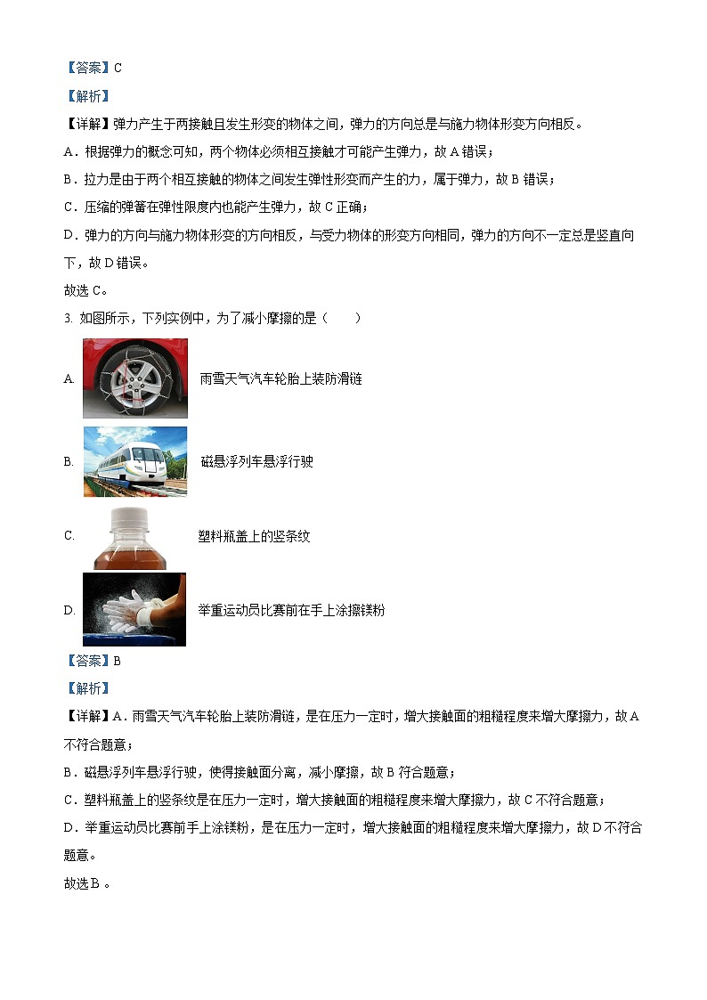 广东省惠州市惠城区第八中学2023-2024学年度下学期八年级物理4月月考（解析版）第2页