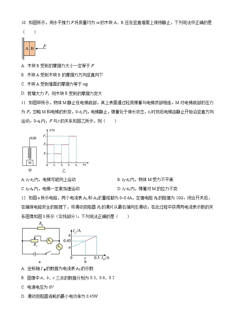 四川省达州市达州中学2023-2024学年九年级下学期4月月考物理试题（原卷版）第3页