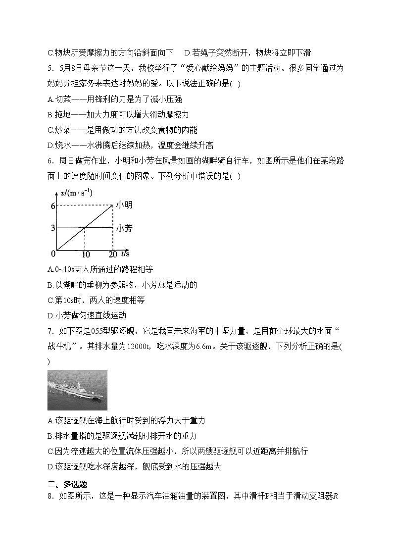 云南省2023年中考学业水平模拟预测物理试卷(含答案)第2页