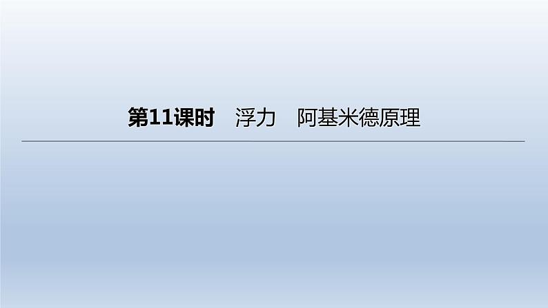 （人教版）中考物理一轮复习课件：第11课时　浮力　阿基米德原理（含答案）第1页