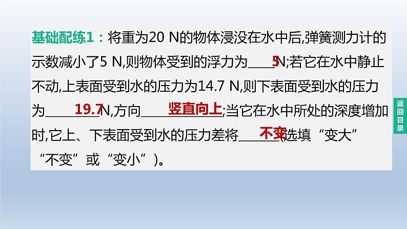 （人教版）中考物理一轮复习课件：第11课时　浮力　阿基米德原理（含答案）第8页