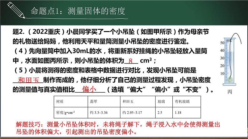 中考物理一轮考点详解复习课件第2.2讲 密度的测量（含答案）第7页