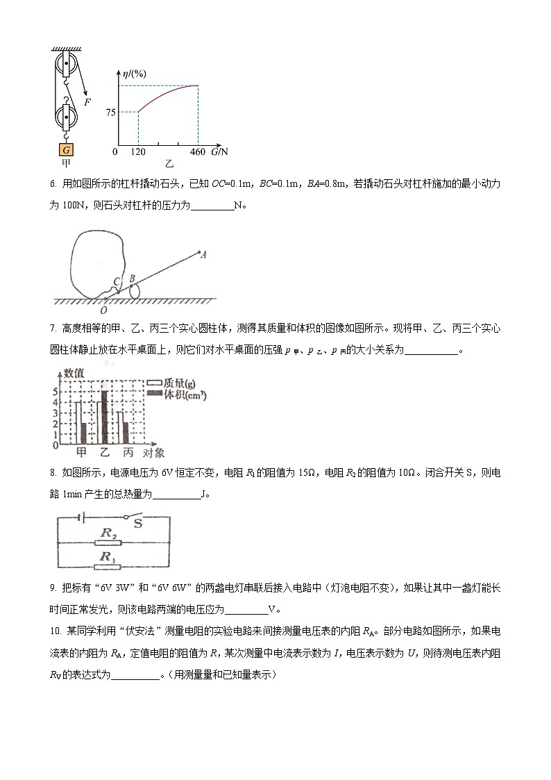 2024年安徽省池州市中考联考二模物理试题（原卷版）第2页