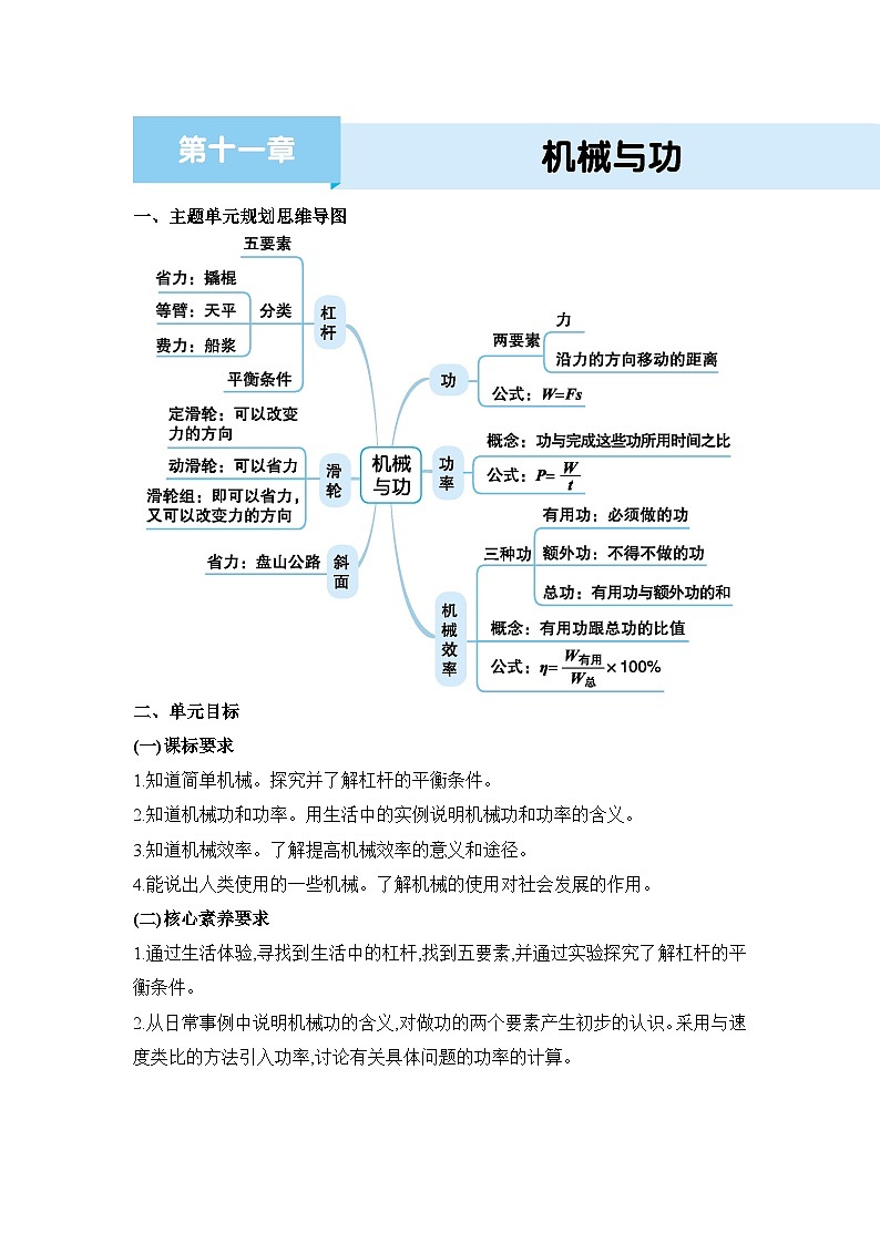第11章机械与功精品教案（教科版八下）01