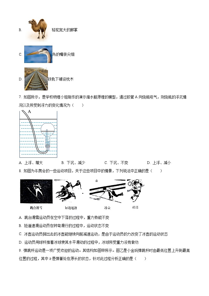 2024年山东省济南市商河县中考一模物理试题（原卷版+解析版）03