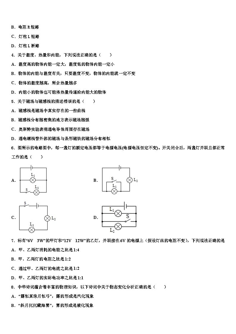 2023年江西省赣州市兴国县物理九年级第一学期期末质量检测试题含解析第2页