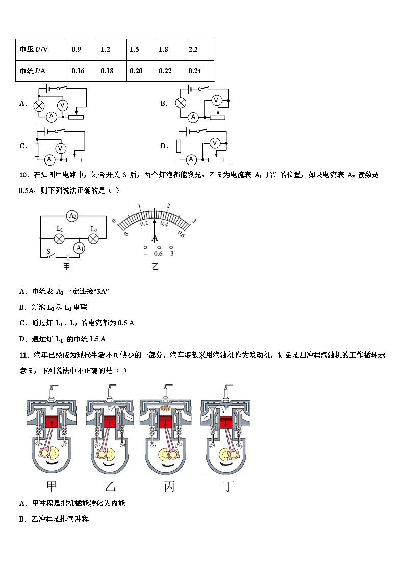 2024届江苏省无锡市惠山、玉祁、钱桥九年级物理第一学期期末教学质量检测模拟试题含解析03