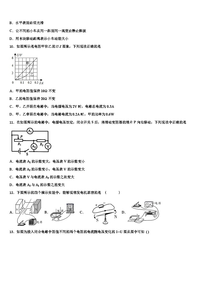 广东省河源市东源县2023-2024学年物理九年级第一学期期末学业水平测试模拟试题含解析03