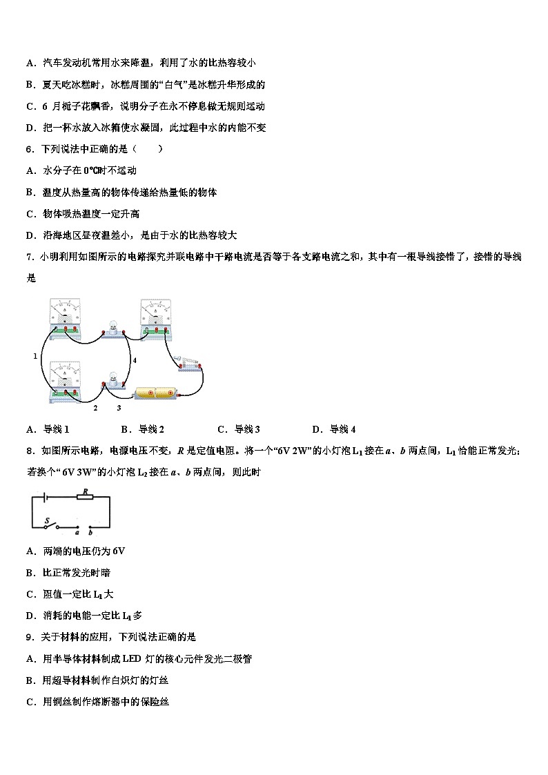 江苏省苏州工业园区青剑湖学校2023-2024学年九年级物理第一学期期末达标检测试题含解析02