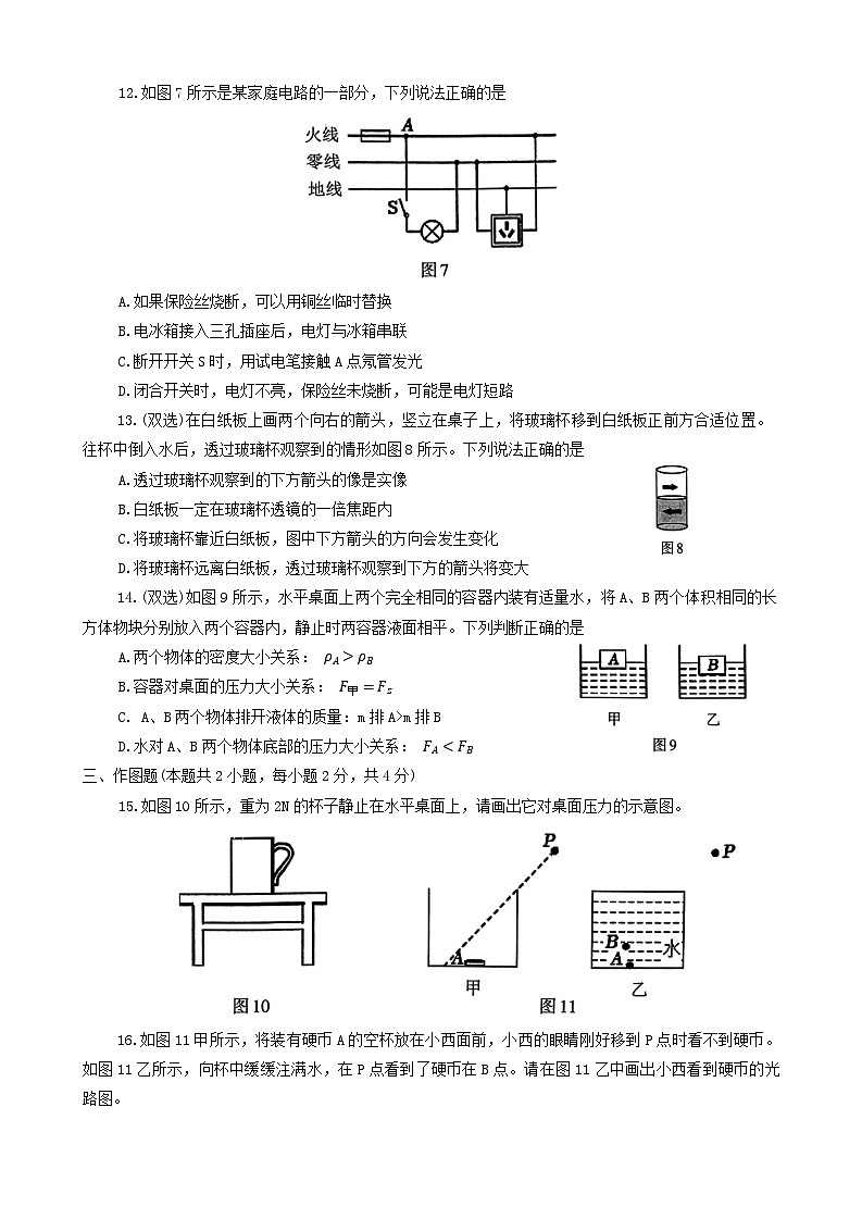 2024年河南省洛阳市涧西区九年级中考一模物理试卷第3页