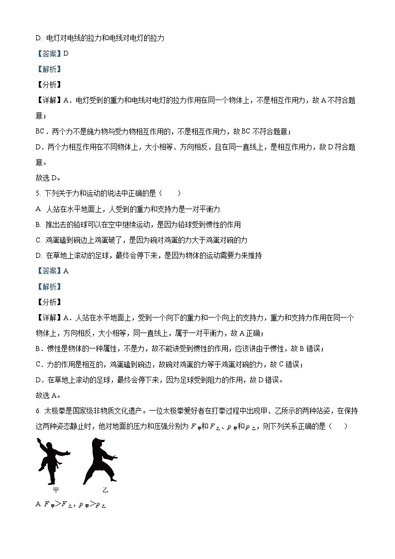 河南省郑州市桐柏一中2023-2024学年八年级下学期月考物理试卷（3月份）（解析版）第3页