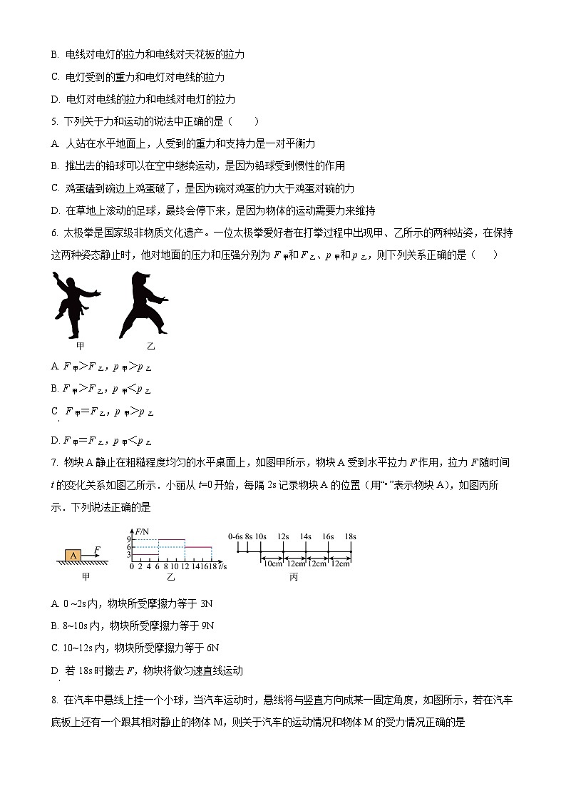 河南省郑州市桐柏一中2023-2024学年八年级下学期月考物理试卷（3月份）（原卷版）第2页