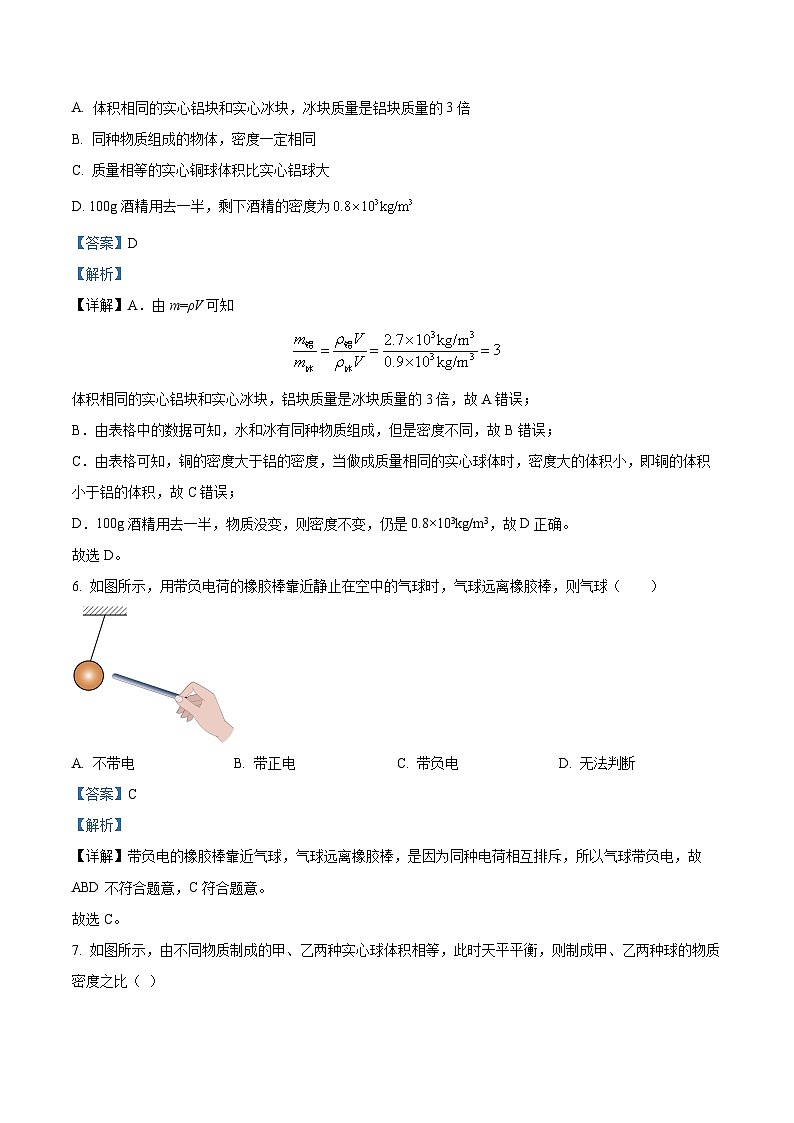 江苏省扬州市邗江区梅岭中学2023-2024学年下学期八年级物理3月月考试卷（原卷版+解析版）03