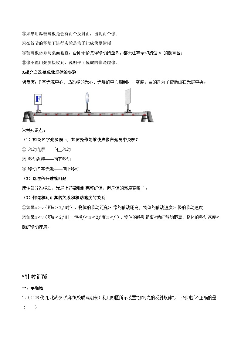 中考物理二轮复习针对性训练专题 光学实验（含解析）03
