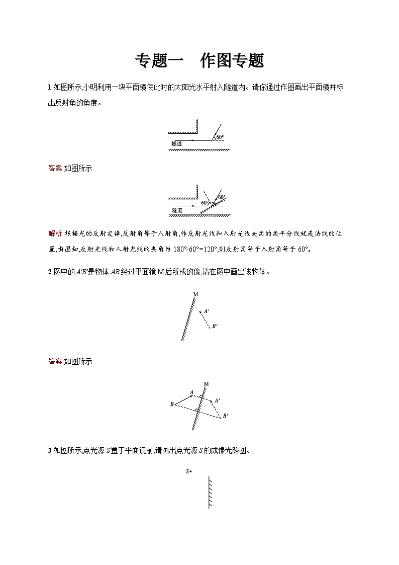 人教版物理中考复习专题突破一作图专题练习含答案01