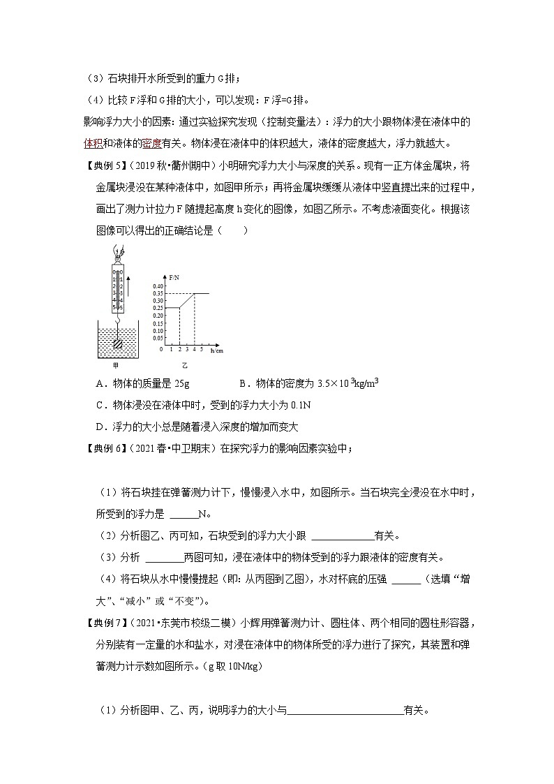 人教版八年级物理下册同步考点专题训练10.1浮力(原卷版+解析)第3页