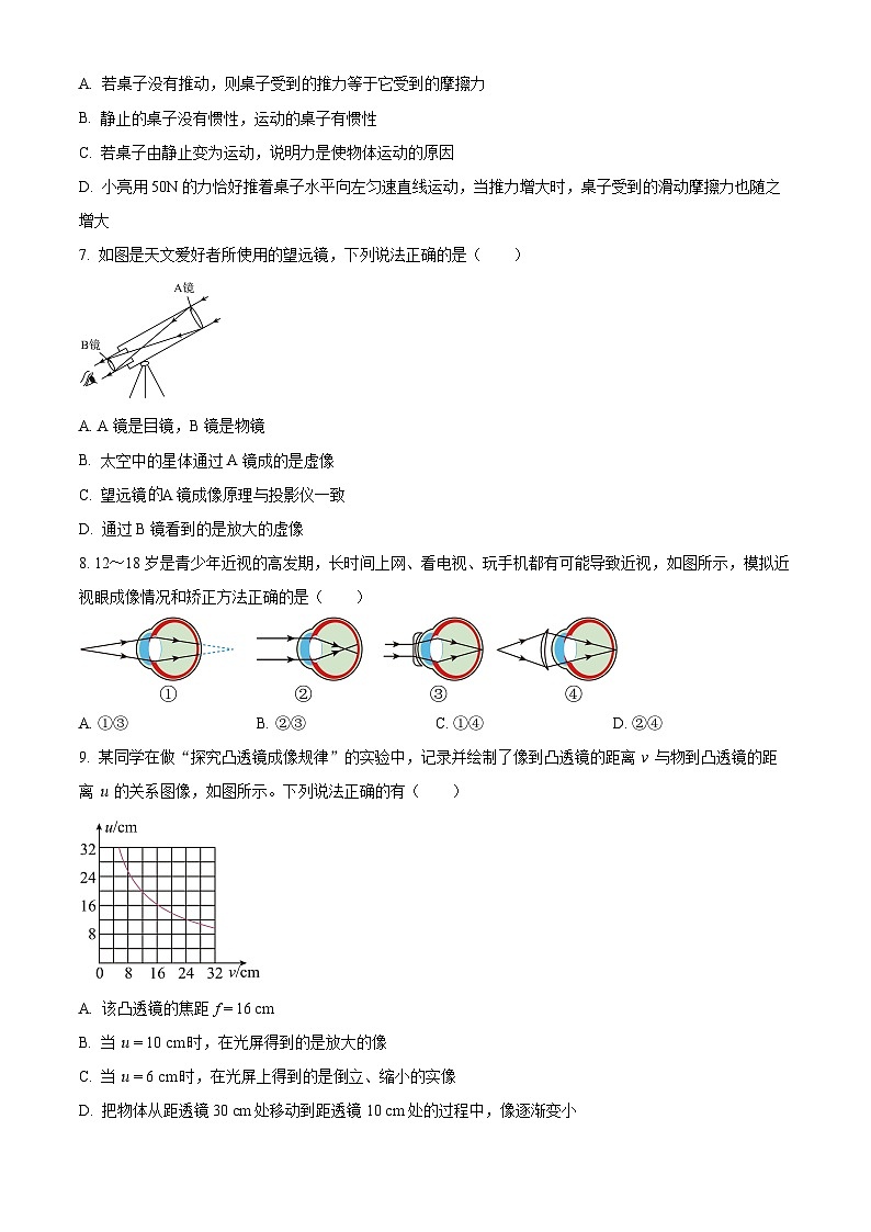 山东省德州市乐陵市化楼镇中学2023-2024学年九年级下学期3月月考物理试题（原卷版+解析版）02