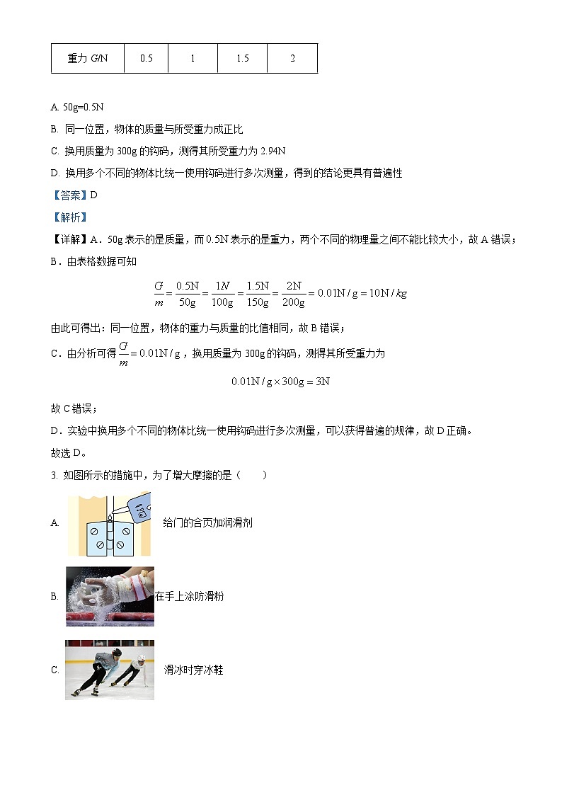 山东省日照市新营中学2023-2024学年下学期八年级4月月考物理试卷（解析版）第2页