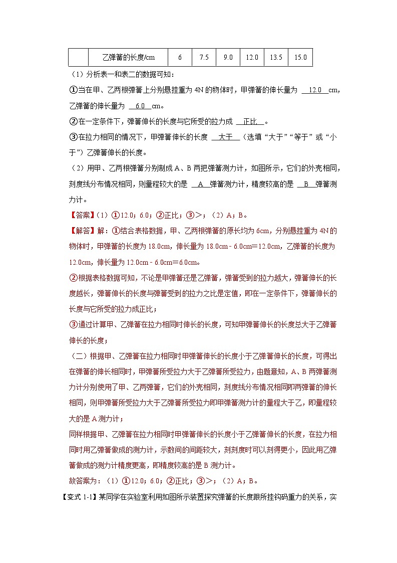 2024年苏科版2024年苏科版八年级下册物理阶段性考试知识点复习与专题训练-专题03  弹力与重力相关实验训练（解析版）第3页