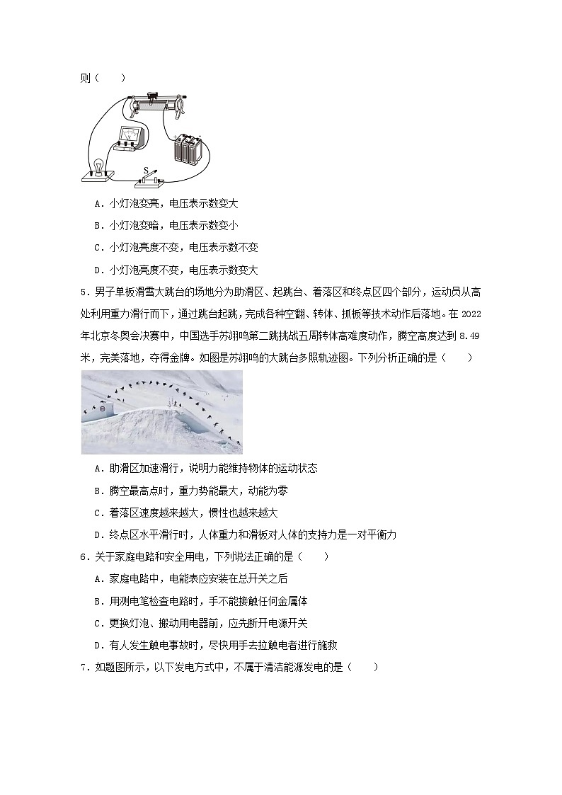 2024湖南省初中物理学业水平仿真模拟试卷四第2页