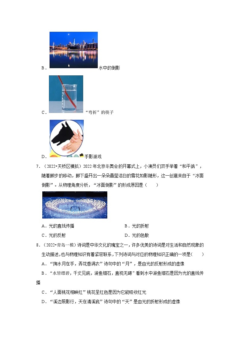 2024年山东中考物理模拟题分类---光现象03