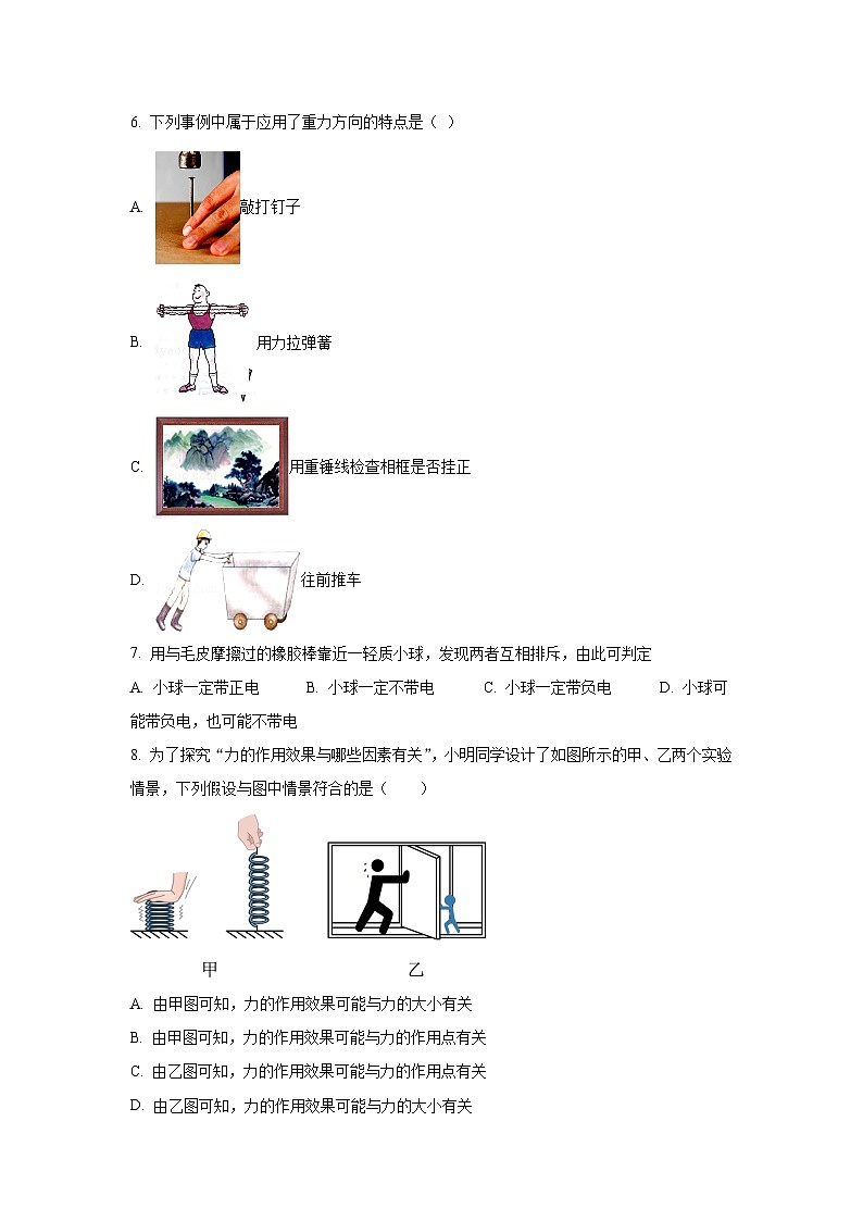江苏省连云港市海州实验中学2023-2024学年八年级物理 下学期期中 训练卷第2页