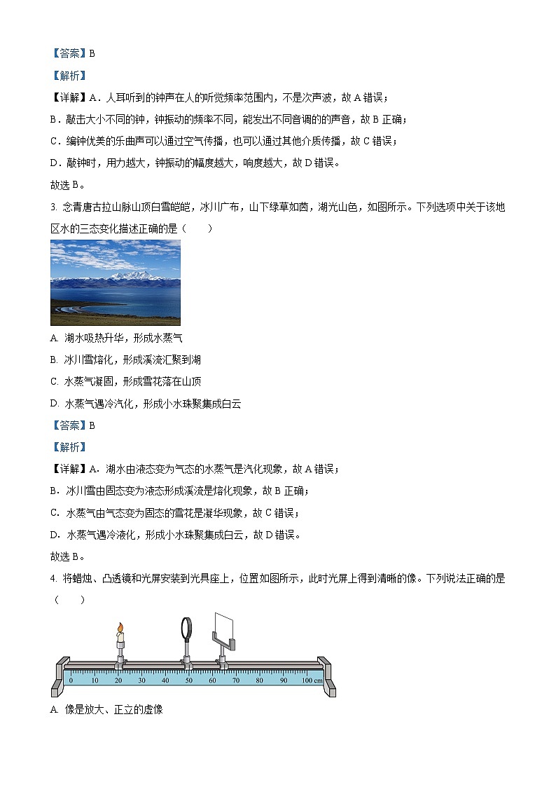 2024年西藏自治区中考二模物理试题（解析版）第2页