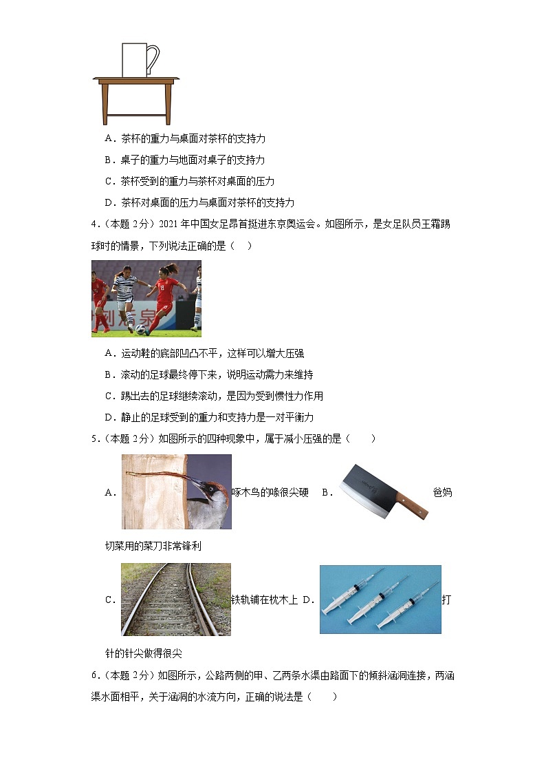 广东省深圳福田区2023-2024学年八年级物理下学期期中模拟试卷02
