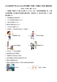 贵州省黔东南苗族侗族自治州从江县停洞中学2023-2024学年八年级下学期3月月考物理试题（原卷版+解析版）