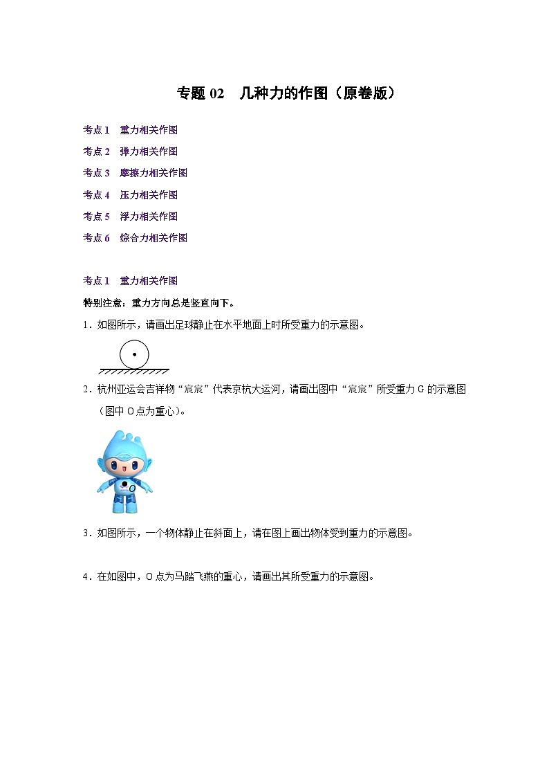【期中讲练测】人教版八年级下册物理 专题02几种力的作图.zip01
