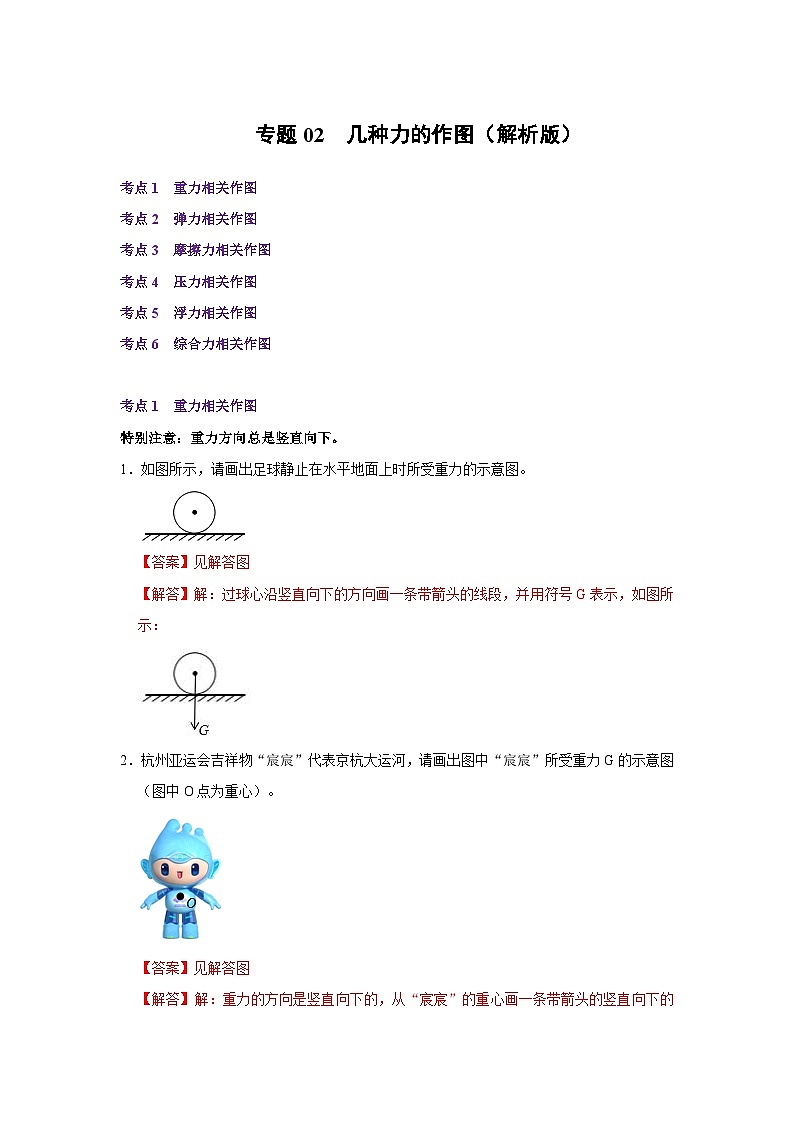 【期中讲练测】人教版八年级下册物理 专题02几种力的作图.zip01