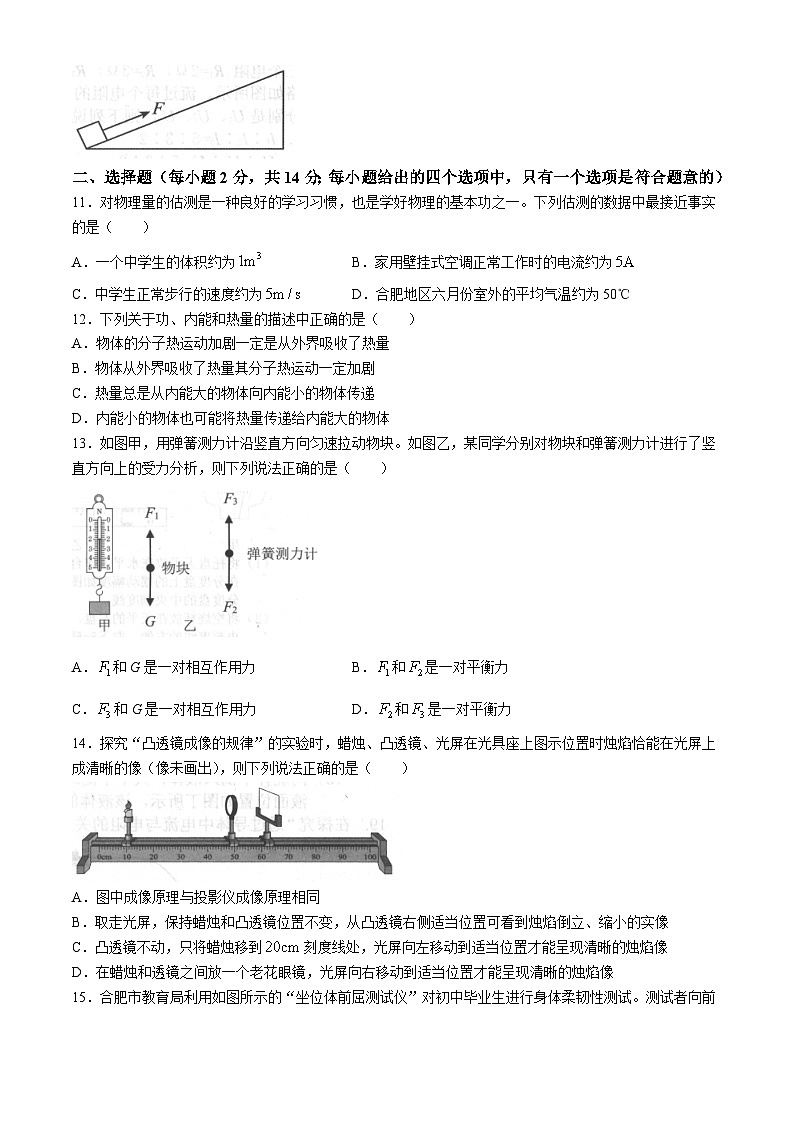 2024安徽省“C20”教育联盟2024年九年级第二次学业水平检测（含答案及解析003