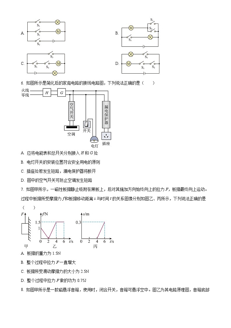 2024年山东省潍坊市中考一模物理试题（原卷版+解析版）03