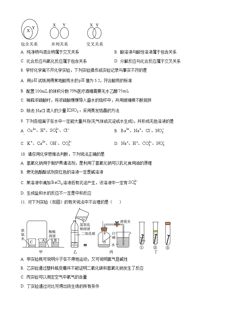 湖北省襄阳市第二十中学教育集团2023-2024学年九年级下学期4月月考物理和化学试题-初中化学（原卷版）第2页