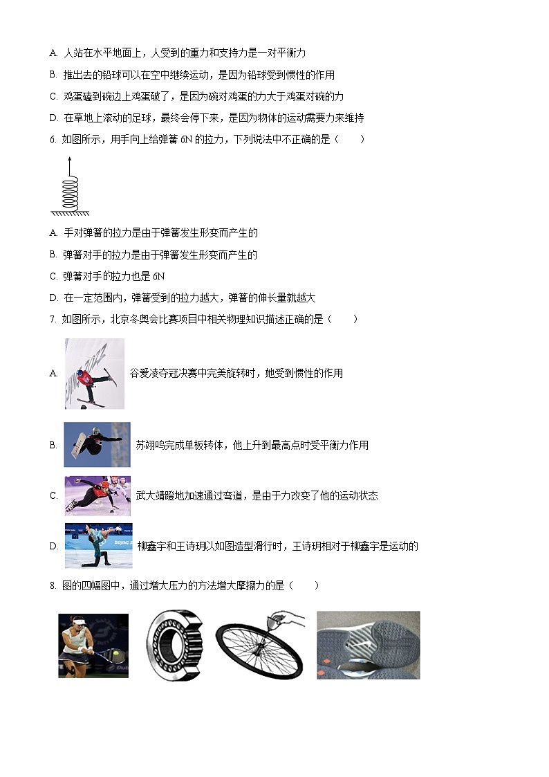 湖南省长沙市紫金中学2023-2024学年八年级下学期第一次月考物理试卷 （原卷版+解析版）02