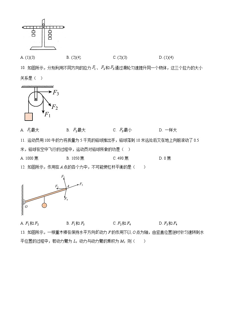 上海市第二初级中学2021-2022学年下学期3月八年级物理月考试卷（原卷版）第3页
