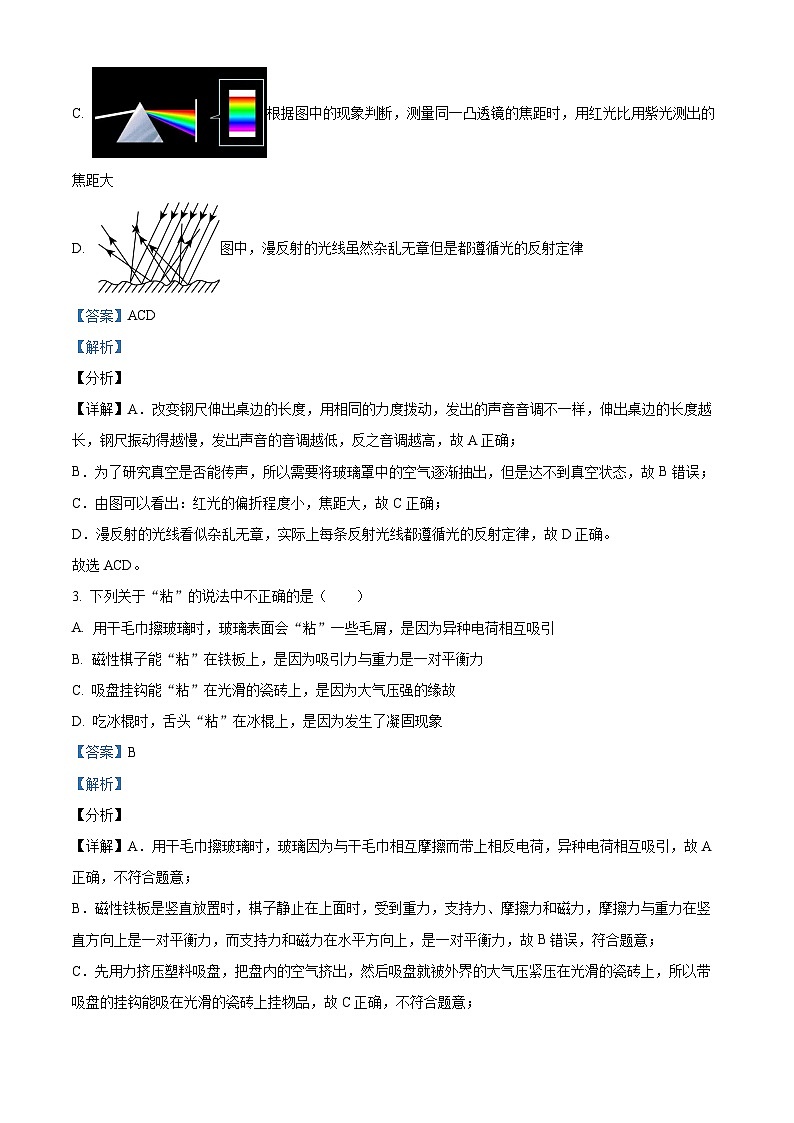 2024年湖南省怀化市洪江市中考二模物理试题（原卷版+解析版）02